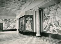Kaiser Wilhelm Museum, Saal mit Wandgemälde „Lebensalter“ zur Thorn Prikker-Ausstellung, 1932, Archiv Kunstmuseen Krefeld