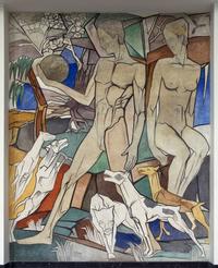 Johan Thorn Prikker (1868-1932), „Lebensalter“ (Jugend), 1923, Wandgemälde im Kaiser Wilhelm Museum, Foto: Kunstmuseen Krefeld/Volker Döhne