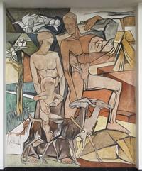 Johan Thorn Prikker (1868-1932), „Lebensalter“ (Mannenalter), 1923, Wandgemälde im Kaiser Wilhelm Museum, Foto: Kunstmuseen Krefeld/Volker Döhne