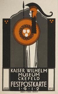 Festpostkarte zur Eröffnung des Erweiterungsbaus des Kaiser Wilhelm Museums von Peter Wolbrandt, 1912, Kunstmuseen Krefeld, Foto: Kunstmuseen Krefeld/Volker Döhne