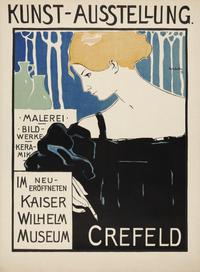 Plakat zur Eröffnung des Kaiser Wilhelm Museums von Alfred Mohrbutter, 1897, Kunstmuseen Krefeld, Foto: Volker Döhne