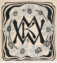 Signet KWM des Kaiser Wilhelm Museums, Zeichnung von Otto Eckmann, 1897, Kunstmuseen Krefeld, Foto: Volker Döhne