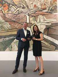 Rainer Führes, Managing Director Canon Deutschland with Katia Baudin, Director Kunstmuseen Krefeld.