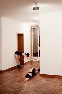 Linda Nadji  
AUF/ZU. Test Assemblies  
Body/Space/Interior  
Performance  
Exh. Alternatives for Living, Prologue: Mixed Reality, Haus Lange/Kunstmuseen Krefeld 01.23.2019  
Photo: Linda Nadji