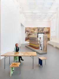 Sammlung 21. Jahrhundert, Ausstellungsansicht, Installation von raumlaborberlin im Thorn-Prikker-Saal, © raumlaborberlin, Foto: Dirk Rose