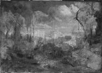 Adolf Höninghaus, Blick auf Rom, IR-Reflektographie 
(Foto: TH Köln, Diana Blumenroth)