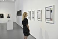 The Mondrian paintings in the Kaiser Wilhelm Museum, exhibition "The ABC of Bauhaus" (2019), Photo: City of Krefeld, Press and Communications, Andreas Bischof