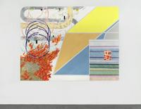 Anna K.E., REARMIRRORVIEW, Simulation is Simulation, is Simulation, is Simulation … , 2019  
Gravierte Aluminiumplatten, lackiert von Mercedes-Benz, 5 Monitore, die Videoarbeiten zeigen, das erste geor-gische (Asomtavruli) Alphabet in Form von Wasserhähnen, die das englische Wort "DERANGED" buchstabie-ren  
Installationsansicht Pavillon Georgien, 58. Biennale Venedig 2019  
© Anna K. E.  
Courtesy Künstlerin und Simone Subal Gallery  
Foto: Thomas Drechsler