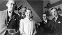 Le Corbusier, Charlotte Perriand, Djo Bourgeois, Jean Fouquet, and Percy Scholefield in the Bar sous le Toit, 1928
Photo: Pierre Jeanneret
gta Archiv / ETH Zürich, Alfred Roth 
© FLC, VG Bild-Kunst, Bonn, 2025
© VG Bild-Kunst, Bonn, 2025