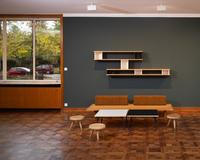 Charlotte Perriand. L’Art d’habiter / The Art of Dwelling  
Installation view at Haus Lange  
Tabouret Berger stools - Cassina iMaestri Collection  
© VG Bild-Kunst, Bonn, 2025  
Photo: Dirk Rose