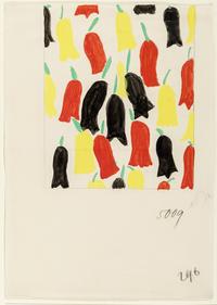 Sonia Delaunay, Stoffentwurf Nr. 5009/296, 1950  
© Kunstmuseen Krefeld  
© Pracusa S.A.