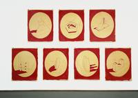 Thomas Schütte  
Hauptstadt II, 1981  
Lackfarbe auf Zeichenkarton, 7-teilig, je 134 – 138 × 110 cm  
Erworben 1985  
FK 12 a-g  
© VG Bild-Kunst, Bonn  
Foto: Kunstmuseen Krefeld / Volker Döhne